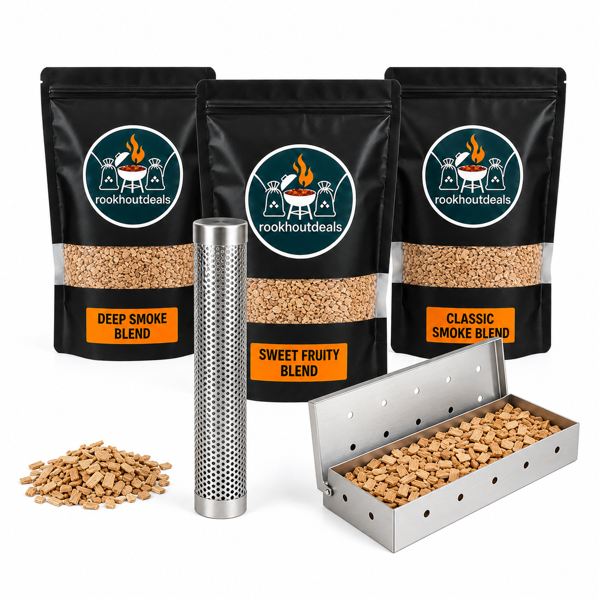 Räucherspäne Starter Set - 3x600 g + Räucherzubehör