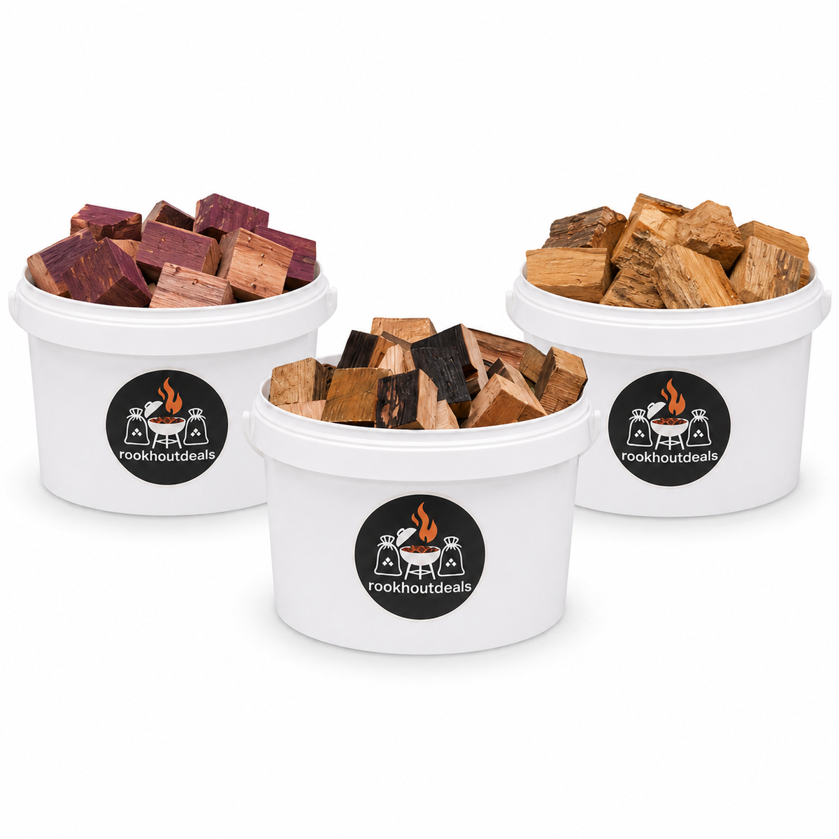 Räucherchunks Tasting Box Premium - Rotweinfass, Whiskyfass & Hickory
